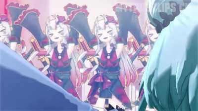 Rushia opens the door to Ayame Performing Mitosis