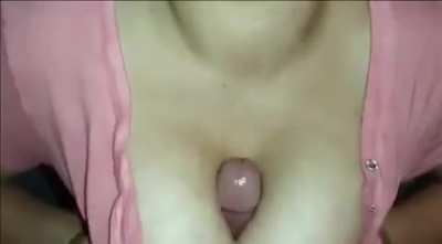 Titty Fucking Step Mom with her Clothes On. Cum on her Shirt