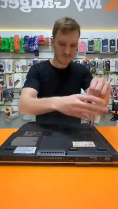 Tasting (not testing) the laptop.....