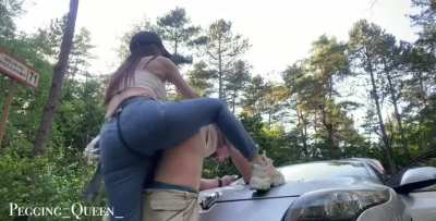 Slut was driving me home but I said to stop on the road and take off panties