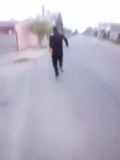 Guy spins old lady lol