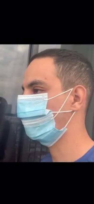 The proper way to eat with a mask