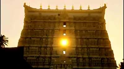 On every equinox day, March 21 (tomorrow) and September 22, everyone visiting the Sree Padmanabhaswamy Temple in Kerala, gets to see the setting sun aligning through each of the window openings in almost five-minute intervals.