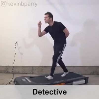 Guy demonstrates different kinds of walking