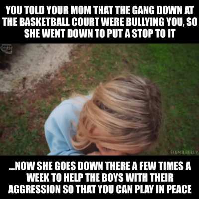 All the boys are taking free throws in your mom's mouth...