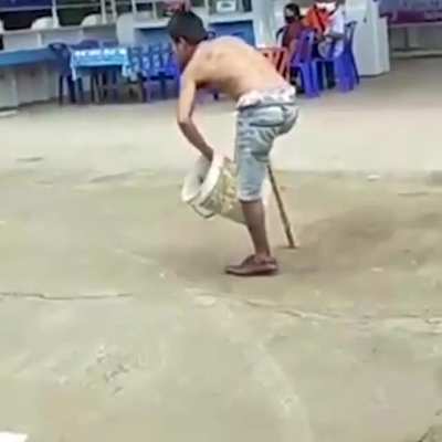Guess he kicked the bucket