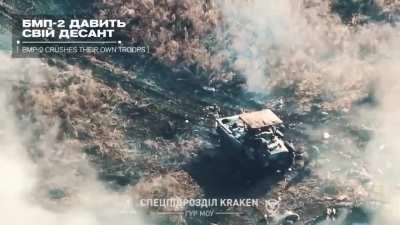 Russians running over their own soldiers in Ukraine 