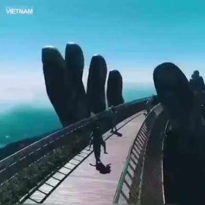 Massive hands hold the bridge together in vietnam