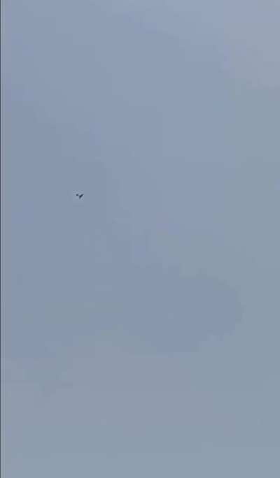 Houthi Qasef-2K drone being hunted out of the skies by RSAF F-15 Eagle