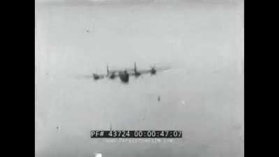 FW 190 making a head on attack on a B24 Liberator (WWII, 1944).