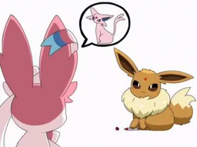 Eevee mimicking it's eeveelutions