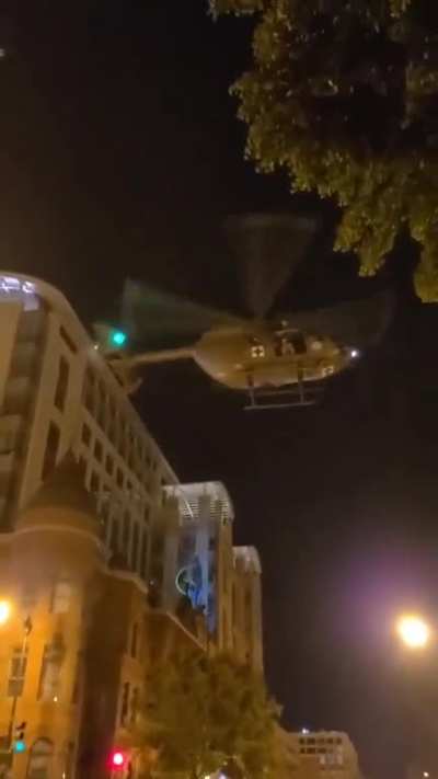 Military medic chopper being used to 