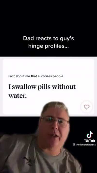 Dad reacts to dating app profiles