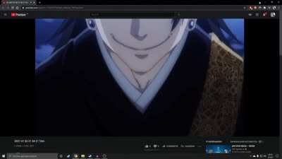 In the Jujutsu kaisen anime, The weird demon its speaking backwards , with the english dub you can understand him!