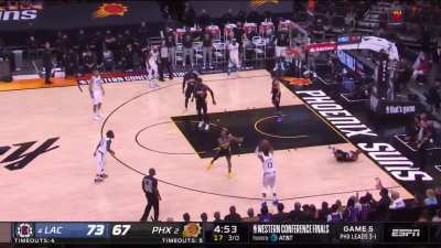 [Highlight] Paul George sends Chris Paul the other way and knocks down the three pointer