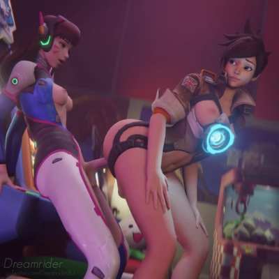 Futa D.va & Futa Tracer (Dreamrider) [Overwatch]