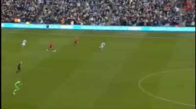 Goalie sprints ¹the entire length of the field to save a goal