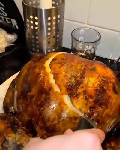 What does a one-legged turkey say?
