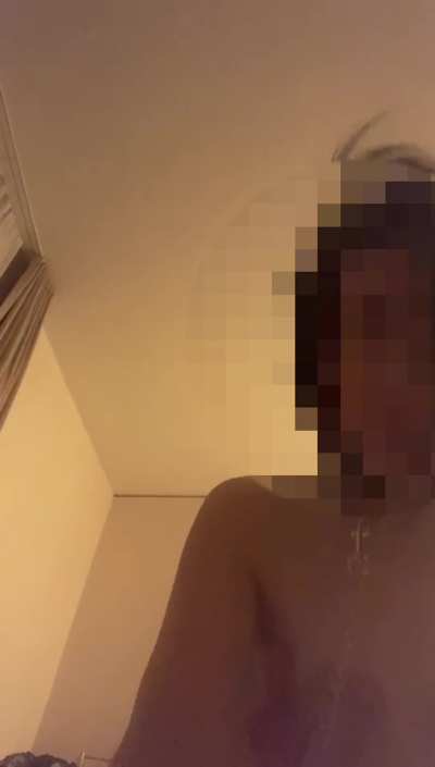 Asian size queen wife, fucked by bull wearing a collar and leash, tells him he is so big and that it’s almost too big for her tight little pussy - click redgifs link for sound
