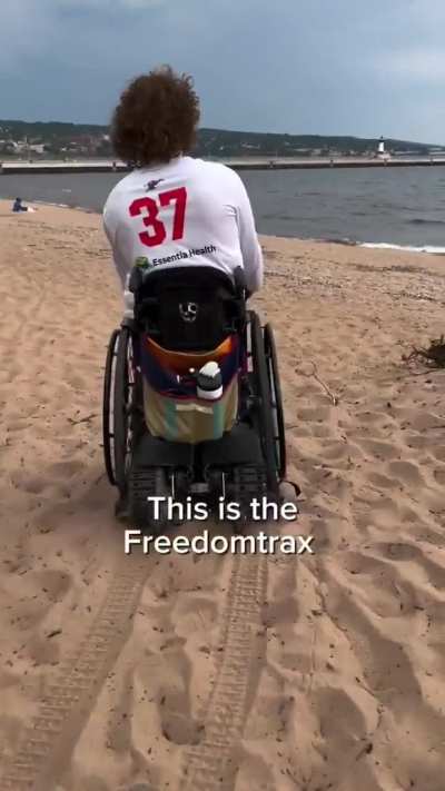 Man develps a kit that converts a normal wheelchair into an electric one and can go anywhere