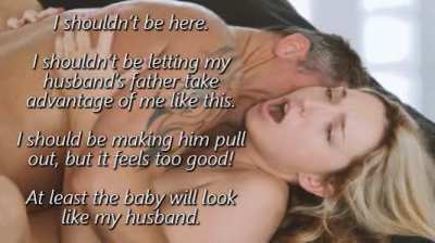 [Repost because of Automod error] Loving wife on the verge of getting knocked up by father in law💦🥶<wbr>😈