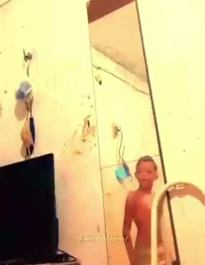 I’m assuming he didn’t know he was caught when he saw the camera in the reflection.