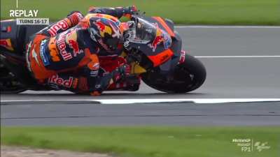 MotoGP rider Jack Miller making his bike slide into a corner