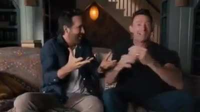 Ryan Reynolds and Hugh Jackman explaining the plot of Deadpool 3