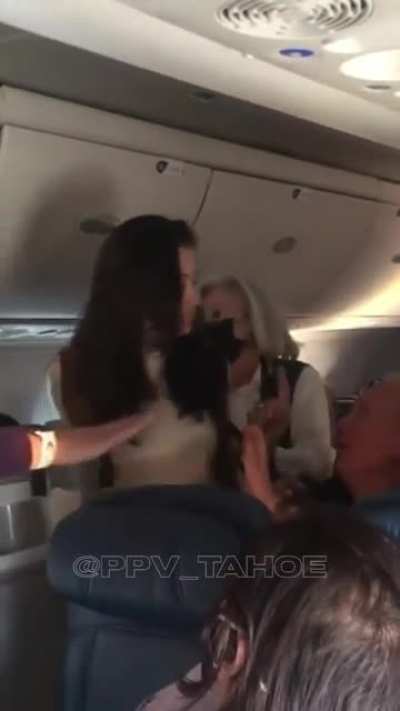 Karen attacks elderly passenger and flight attendant