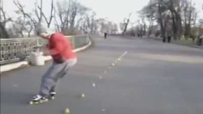 This old man rollerblades like he's the final boss