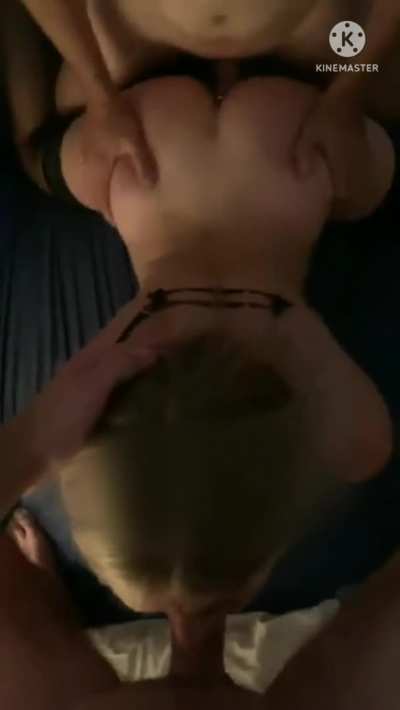 His hot blonde gf had a hard time trying to suck his cock while I pounded into her from behind, so the next time I had her come over for some one-on-one time...