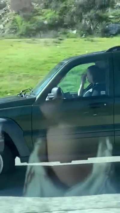 Girl on a highway in CA going 80mph doing her makeup veering in and out of lanes for 10+ miles. Almost hit several cars. SMH