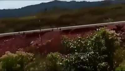 Brazil military trucks moveing to Guyana 