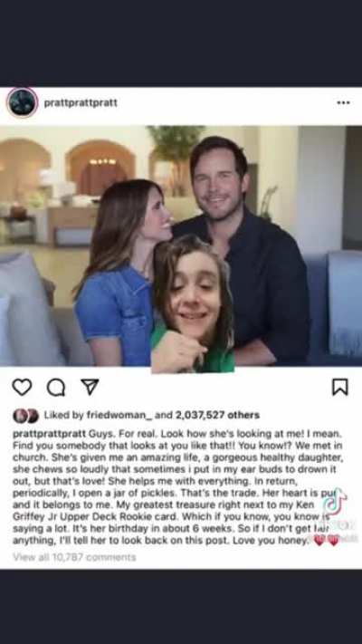Woman gets triggered over a post on Instagram Chris Pratt made. She’s just angry cuz she knows she ain’t never gonna have that