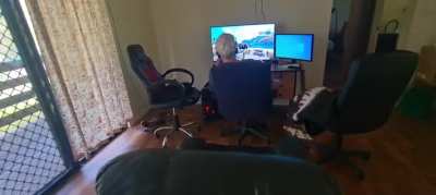 My cat ruined my attempt at startling my husband 😂