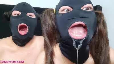 Just because you're puking chunks of french-fries and burger all over your laptop, phone and panties does NOT mean you can't have a good time with your step sister.
