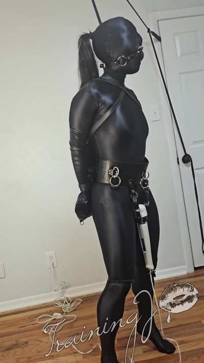 Master only left enough rope for me to breathe if I stayed on my tiptoes - needless to say, that became much harder as I started to cum!