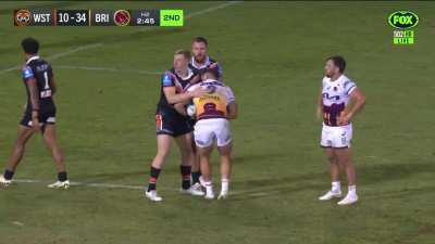 Adam Reynolds gets a Heroic One Legged Intercept