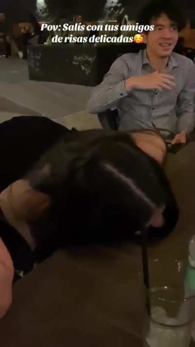 Friends laughing and suffocating at the same time