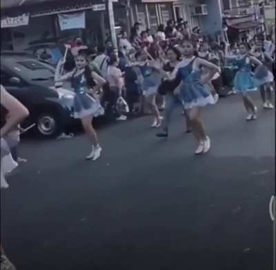 Lady says, “Fuck your marching parade!”