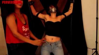My latina sisters are fighting over a christmas Crop Top so they tickled each other’s belly button’s part