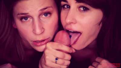 Making him finish and celebrating with a cum kiss
