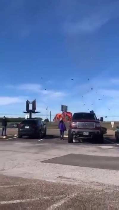 Um Boeing B-17 acaba de colidir com outro avião durante uma apresentação em Dallas, EUA