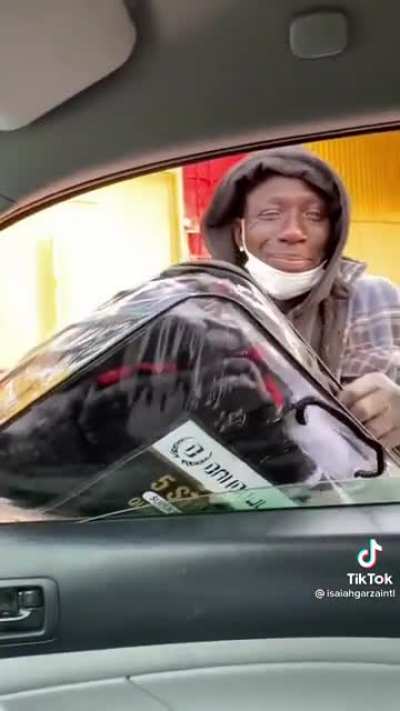 Man asks a homeless guy: