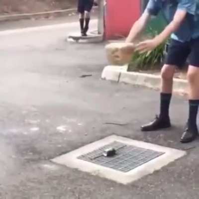 How not to open a beer can!