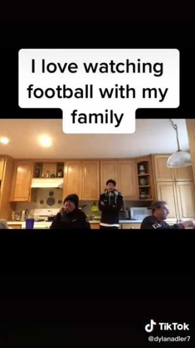 Watching football with the family