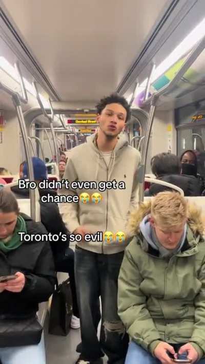 Tiktoker asked to STFU in a Toronto subway 