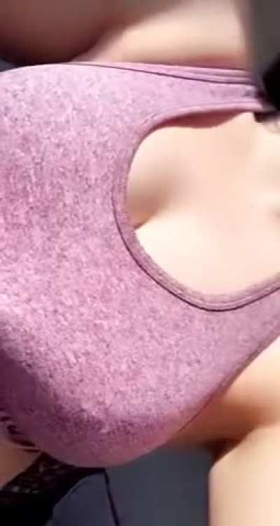 My tight sports bra holds them in well 😈 [OC]