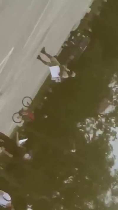 they tried to KNEE a womans neck then gassed the person recording for asking them to STOP. How is this peaceful? Neither did a thing but practice their right to speak. This is someones family.