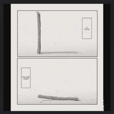 a stick falling over